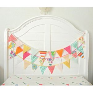 Birthday Party 12*15cm Multi Coloured Bunting Flags OEM ODM service