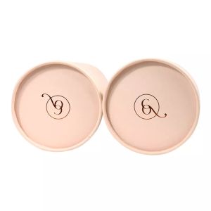 Eco Friendly Large Round Pink Paper Tube Containers For Cosmetics