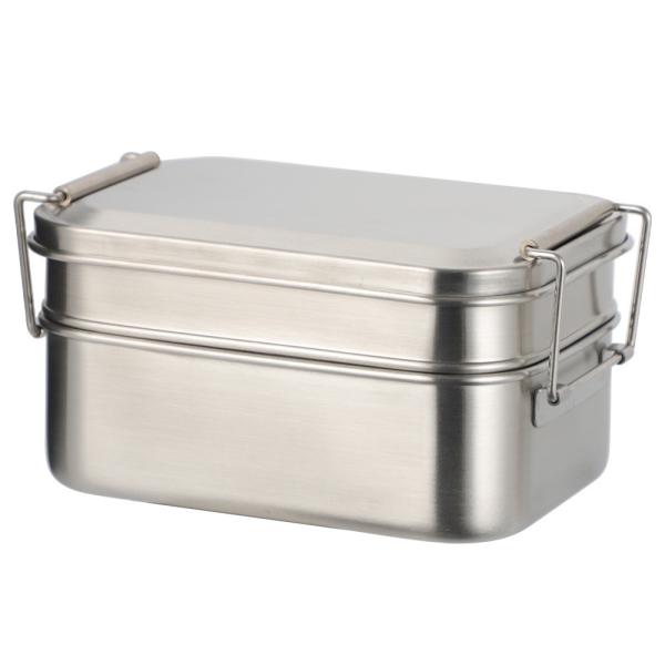 304 Stainless Steel Metal Bento Lunch Box With Double Layer And Two Capacity
