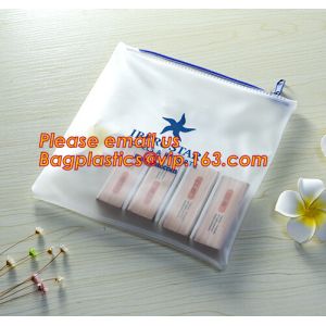 Printed PVC LDPE k bags slider zip lock plastic bag, vinyl toiletry zipper bag