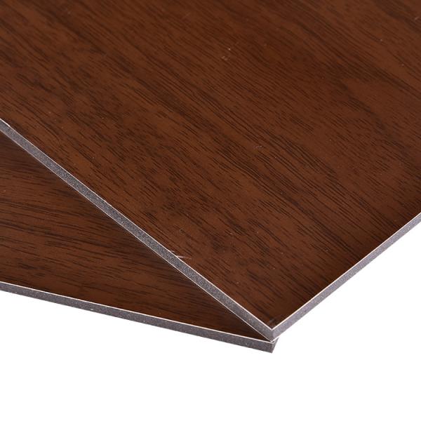 Quality 4mm 4x8 walnut surface decorative wall cladding aluminum plastic composite panel for sale