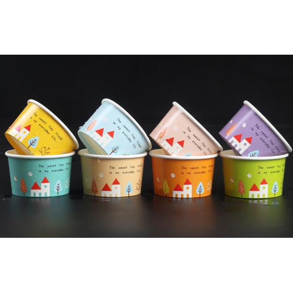 Customize 3-Scoops Ice Cream Cups With Lids and Spoons
