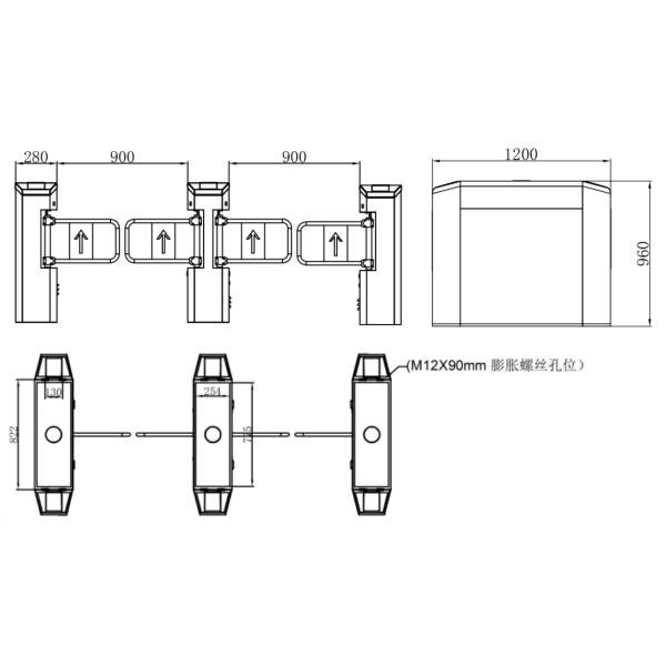 Infrared Sensor Enabled Access Control Swing Gate for Self-Service Supermarkets Gyms