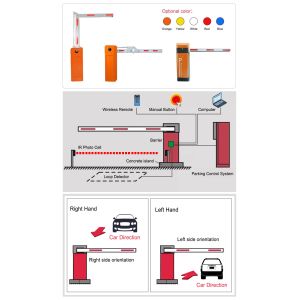 90 Degree 3s 2mm Tickness 120W Folding Boom Barrier