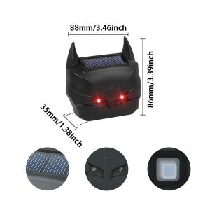 Red LED Lights Solar Animal Deterrent Keep Your Property Safe from Predators 480