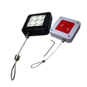 Square Shape Retail Security Tether Retractable Security Tether Cable Black