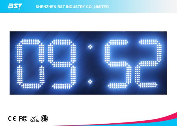 Quality Custom 7 Segment White Led Digital Clock With Temperature Display for sale