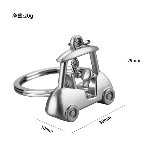 Durable Colorful Mini Zinc Alloy Key Ring Putter Driver Tee Pendant Souvenir Custom Logo Golf Bucket Keychain