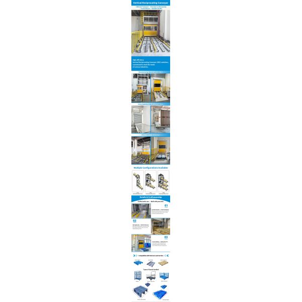 Automatic Vertical Reciprocating Conveyor PLC Controlled Pallet Elevator