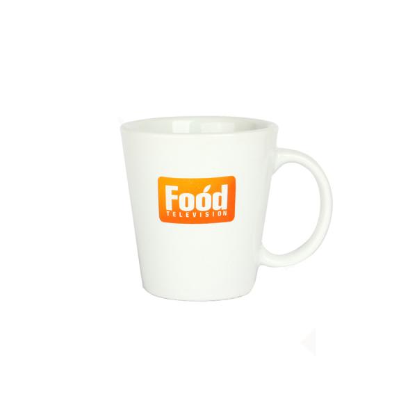 Custom Logo White Porcelain Mugs Ceramic Decal Printing Eco Friendly