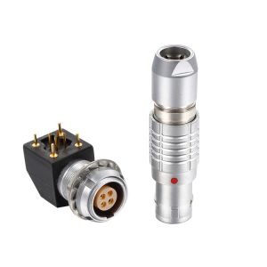 4 Pin Circular PCB Printed Circuit Connector Push Pull Waterproof PPS Insulator