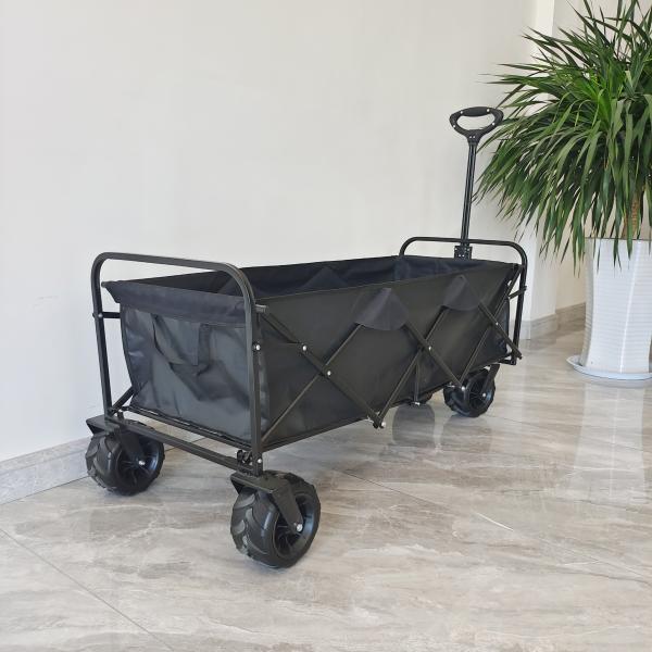 Extended Capacity Folding Wagon Utility Camping Cart Outdoor Beach Trolley
