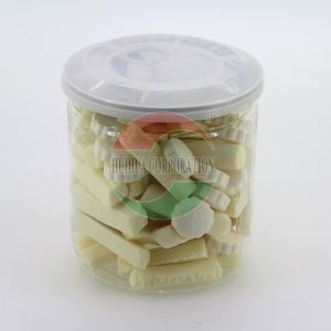 Free Sample Transparent Round Shape Plastic PET Can , Empty Easy Open Can For