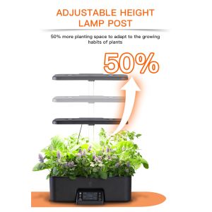 Timer Function Enabled Intelligent Hydroponic Planter in White Powered by