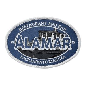 OEM Woven Hat Patches Merrow Border Blackflip Iron On Style Appliqued Technics