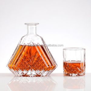 Wholesale Super Flint Glass Body Material 250ml 500ml 700ml Glass Liquor Brandy Bottle for Bar from china suppliers
