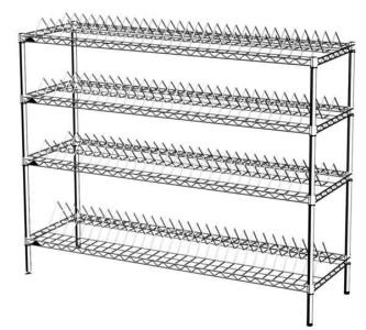 Carbon Steel SMD SMT ESD PCB Shelf Chrome Wire Storage Shelving Rack Trolley Cart