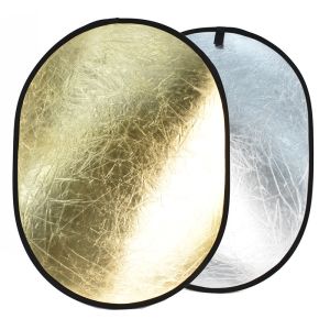 Portable Collapsible Photography Reflector 90x120cm Gold Silver For Photo Studio