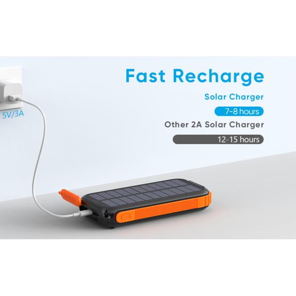 Dynamo Waterproof Portable Solar Charger / Power Bank 26800mAh UN38.3