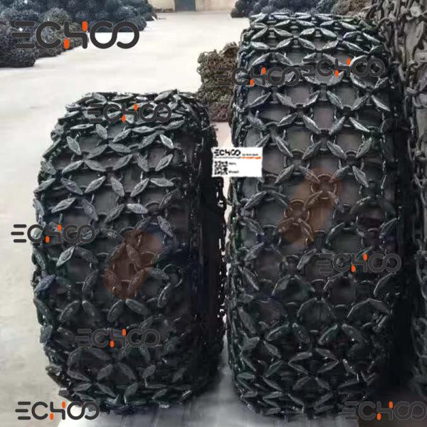 Quality 10-24 Wheel Loader Rubber Tire / Tyre Protection Chain Mini Loader Protection Chain for sale