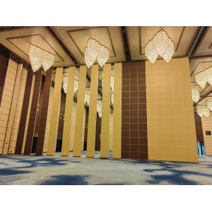 Meeting Room Wooden Acoustic Partition Wall Sliding Ceiling Panels Customized