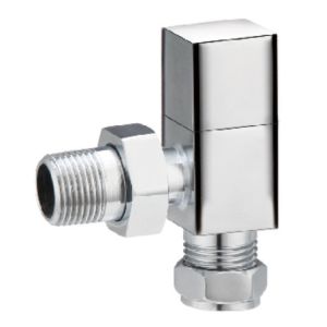 Wholesale Modern Angled Towel Rail Valves 1/2'' For 15mm Copper Pipe With Square Handle Chrome Plated from china suppliers