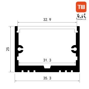 T8 Extruded Surface Mount Led Profile Aluminum Mounting Channel