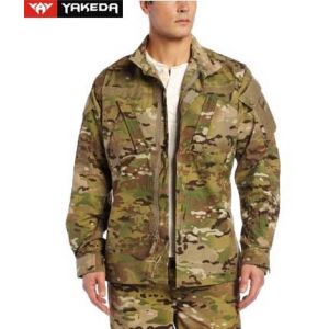 Anti UV Army Camouflage Clothes With Zigzag Stitched Mandarin Collar