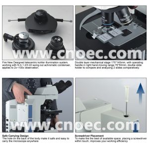 Laboratory Compound Optical Microscope with Infinity Trinocular Head