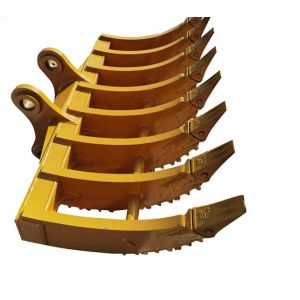 OEM Excavator Rake Attachment For Land Clearing And Collection Demolition Debris