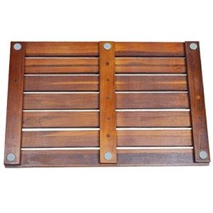 MDF OEM Square Teak Wood Mat 53cm Width Teak Non Slip Mat