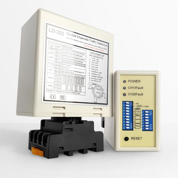 Quality Industrial gate automation Inductive Dual channel loop detector 12-24 VADC Accurate detection for sale