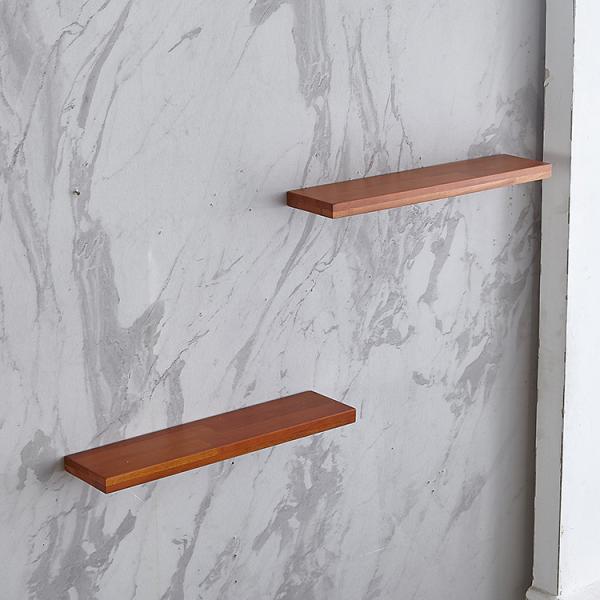 Quality Teak MDF Wood 3CM 27lb Capacity Wall Hanging Bookshelf for sale