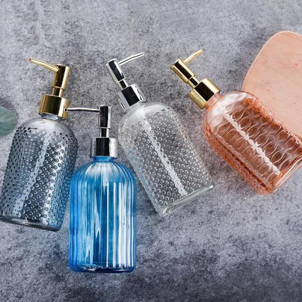 Collar Material Borosilicate Glass Squeeze Type Press Glass Bottle for Hand Sanitizer