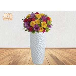 Decorative Modern Style Fiberglass Flower Pots For Artificial Plants 2 Sizes