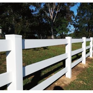 Wholesale White Pvc Antiseptic Vinyl Pasture Fencing 3 Rail Plastic Farm For Horse Pastures from china suppliers