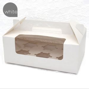 Custom Logo Printing Cupcake Paper Sweet Box With Clear Display Window