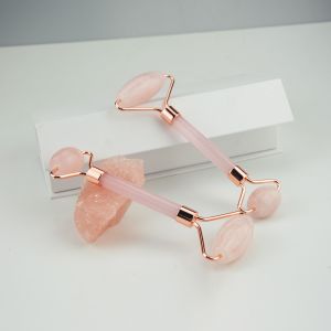 Non Squeaky Pink Acrylic Intermediate Face Jade Rollers Reducing Winkles