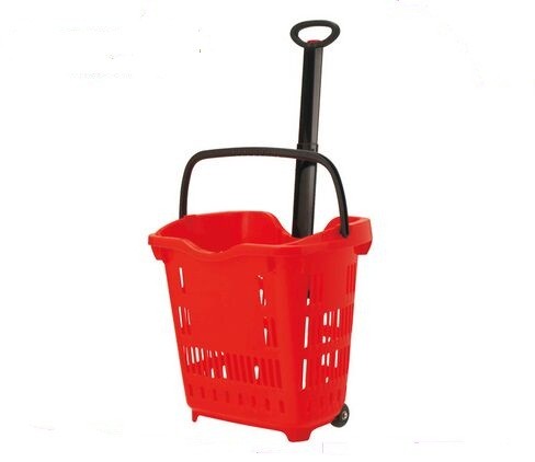 Shop Plastic Grip Handle Shopping Basket Trolley / Grocery Handy Basket With
