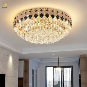 China JYLIGHTING Light Luxury Crystal Living Room Lamp Modern Simple Bedroom Atmosphere Luxury Villa Restaurant Ceiling Lamp on sale