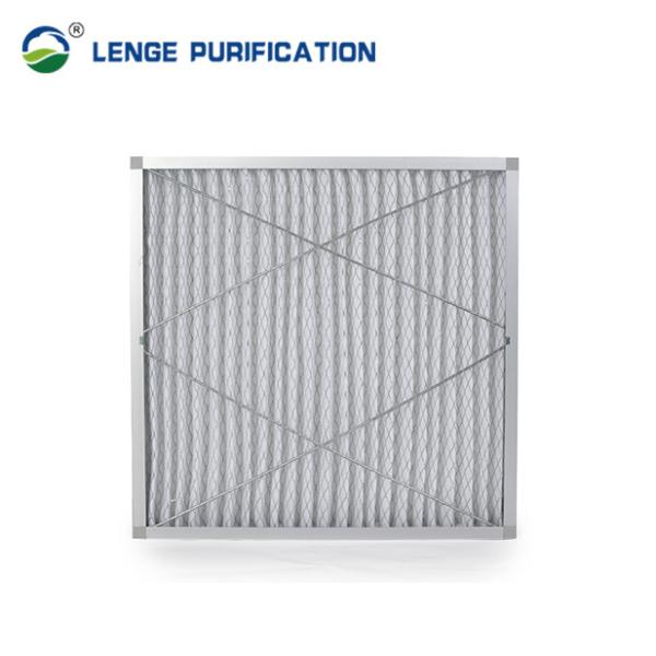 Quality G4 Galvanized Sheet Pleated Panel Filter With Folding And Duck Rack Frame for sale