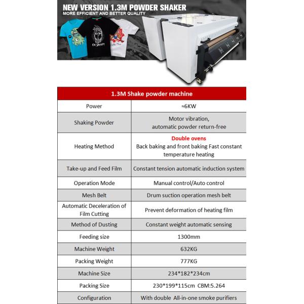 Customization Auto Powder Shaker Machine Heat Transfer T Shirt DTF Printing Equipment