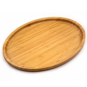 Eye Catching Round Bamboo Serving Tray Non - Toxic For Kitchenware
