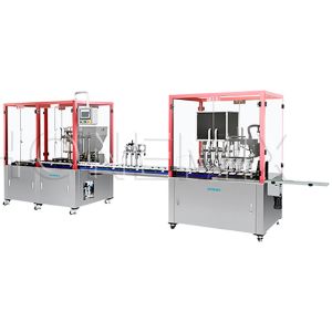 Buy cheap Custom Four Nozzle Cream Filling Machine Liquid Cycle Filling Line from wholesalers