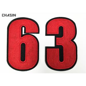 Clear Felt Fabric Custom Applique Patches Jerseys Number Pattern
