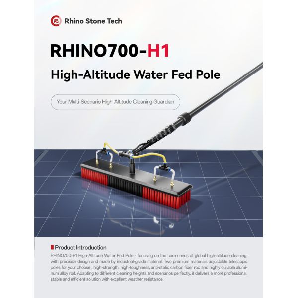 Water Fed Pole Kit Adjustable Solar Panel Cleaner Tool Telescopic Pole Brush Window Cleaning Equipment