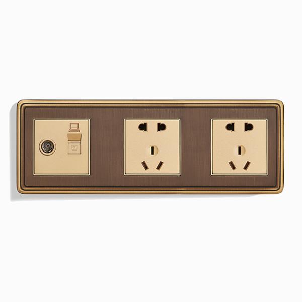 Brass Bedroom Socket And Switch Button
