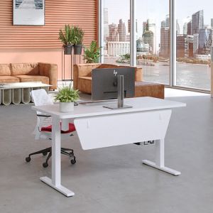 Electric Height Adjustable Custom Wood Grain Office Desk Furniture for Executive