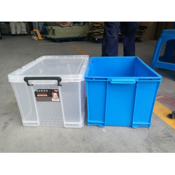 Food Grade Stackable Plastic Storage Bins , 60 Litre Plastic Crate Box