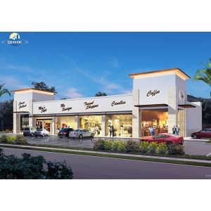 Aisc / En / Jis Standard Prefab Commercial Building Steel Shopping Center